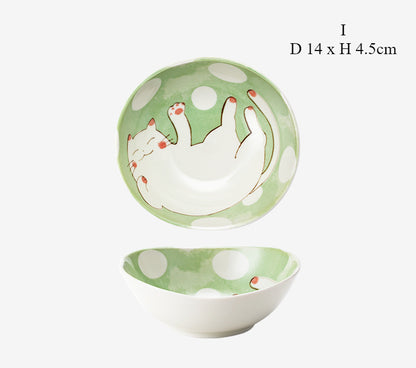 [Made In Japan] Gohobi Japanese Cats Plate