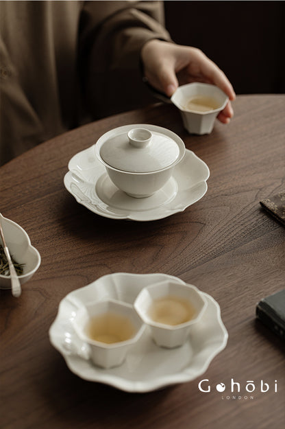 Gohobi Plant Ash Clay Gaiwan – Thin Porcelain Ceramic Covered Tea Bowl