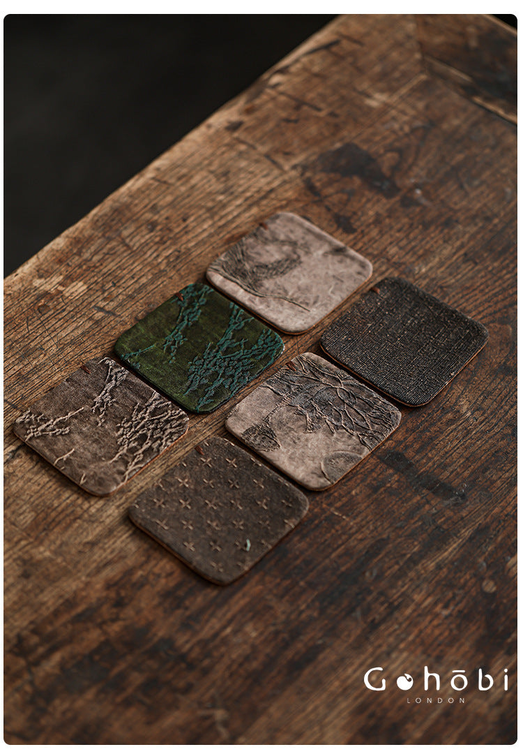 Gohobi Xiangyun Silk Tea Coaster – Handmade Tussah Silk Square Tea Mat Heat Insulation Pad