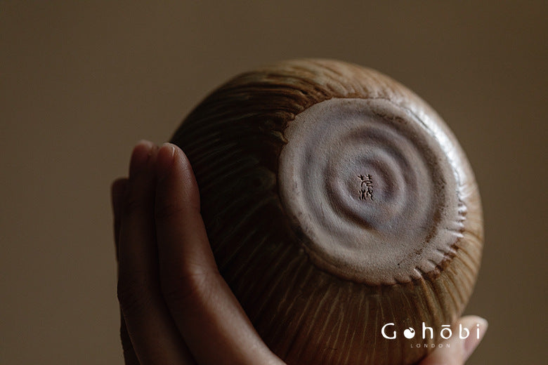 Gohobi Japanese Pottery Rattan-Woven Teapot – Handmade Open Flame Kettle (500ml, 2 Colours)