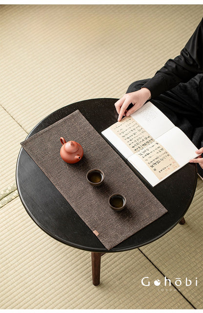 Gohobi Xiangyun Silk Tea Table Mat – Handmade Double-Sided Silk Tea Runner Zen Style