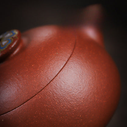 [Chingshui Tang 青水堂] Handmade Yixing Zisha Sandy Purple Clay Teapot – 90ml Handmade Original Ore Jiangpo Clay Bowl-Shaped Teapot, Thin Body with Built-in Filter, Gongfu Small Teaware