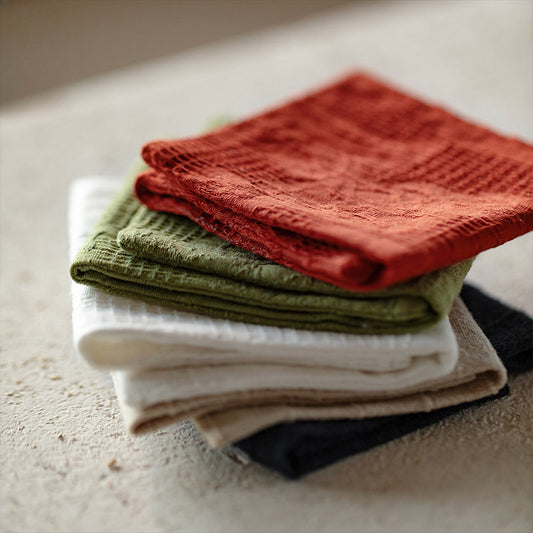 Gohobi Engraved Double-sided Cotton and Linen Gongfu Tea Towel