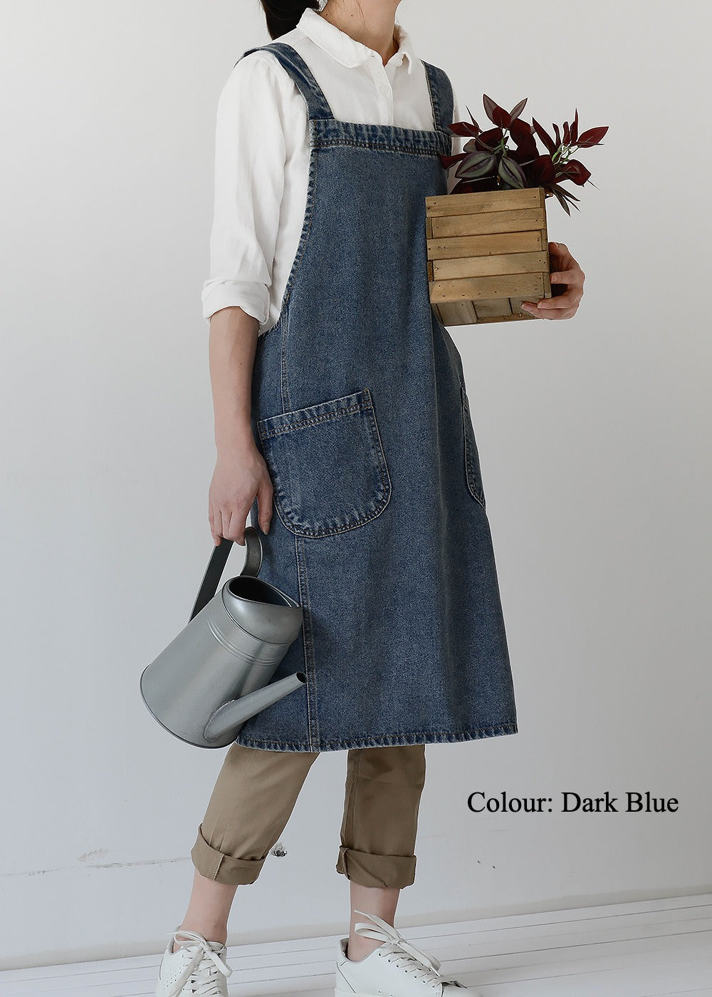 Gohobi Japanese Style Washed Denim Cotton Apron