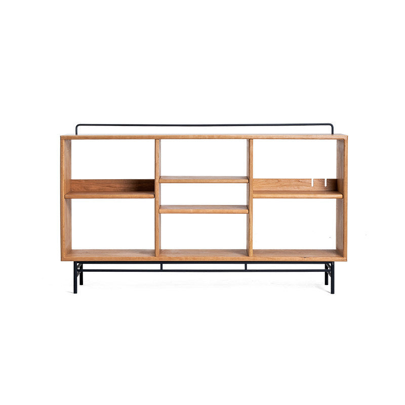 Gohobi Nordic Cherry Wood Solid Wood Bookcase – Handmade Storage Cabinet for Living Room or Study | FSC Certified Furniture