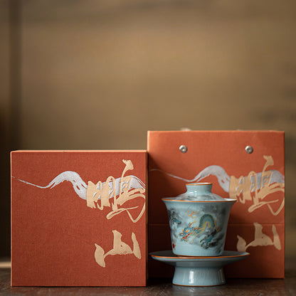 Gohobi Ru Kiln Celadon Dragon Gaiwan