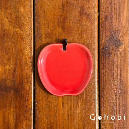 Gohobi Japanese Minoya Ceramic Small Dessert Plate Sheep and Apple Shaped [Made in Japan]