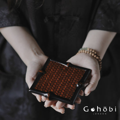Gohobi Bamboo Woven Tea Cup Mat – Retro Bamboo Heat Insulation Coaster