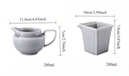 Gohobi Japanese Style Ice Grey and Green Pitcher 001