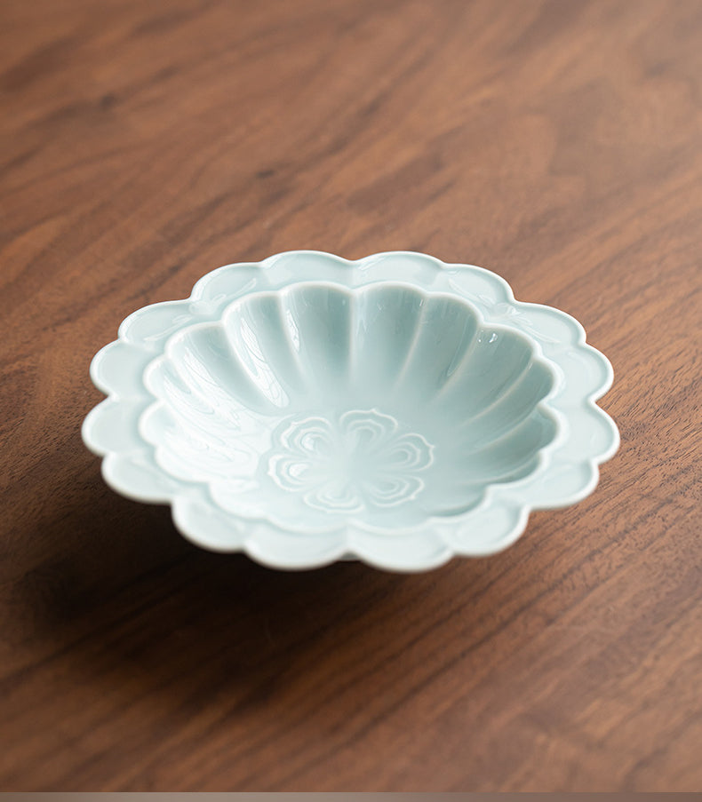 Gohobi, petite assiette de fruits glacés japonais traditionnels - Chrysanthème 001