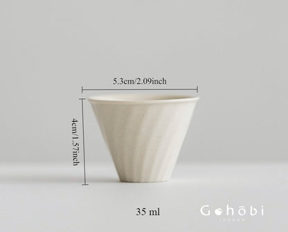 Gohobi Wood Ash Glaze Three-Legged Teacup – Handmade Song Style Gongfu Master Cup