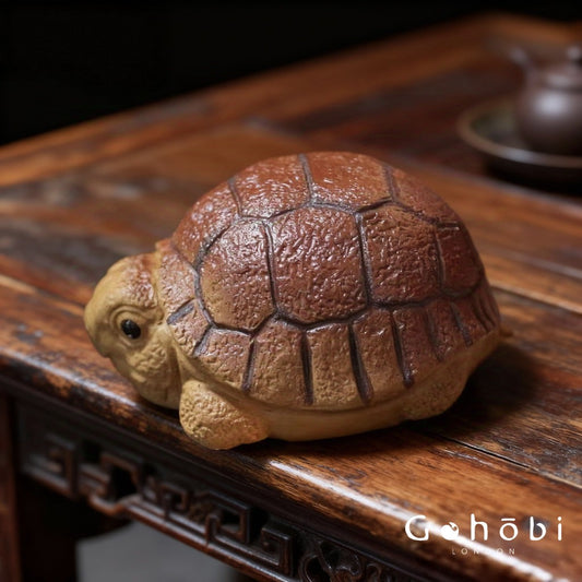 Gohobi Handmade Yixing Purple Clay Turtle Tea Pet – Mini Tea Ceremony Ornament