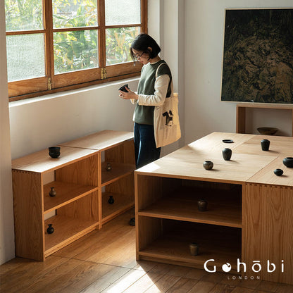 Gohobi Handmade Solid Wood Display Cabinet – Studio Storage Display Collection Cabinet | FSC Certified Furniture