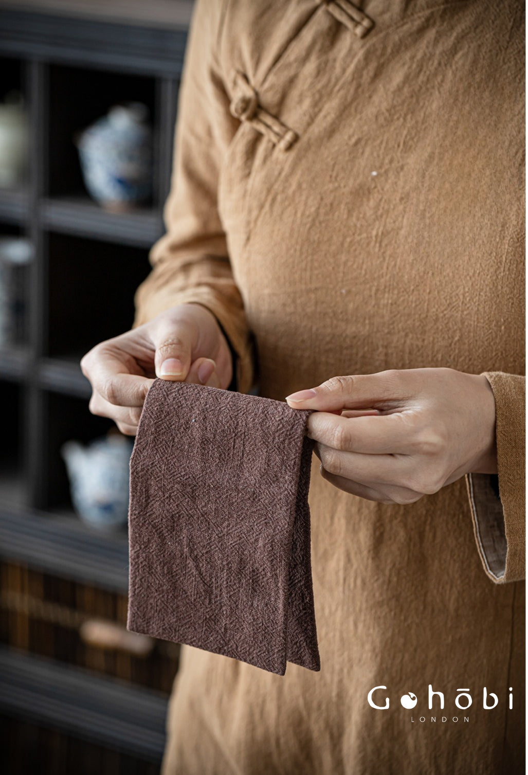 Gohobi Zen Ramie Tea Towel – Absorbent Tea Cloth for Gongfu Tea Table and Teapot