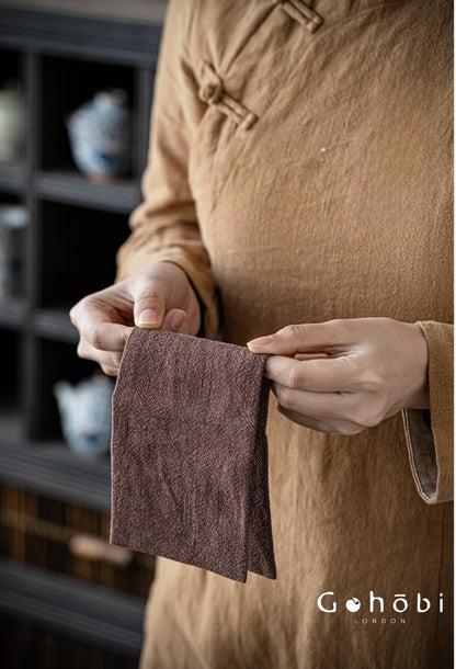 Gohobi Zen Ramie Tea Towel – Absorbent Tea Cloth for Gongfu Tea Table and Teapot