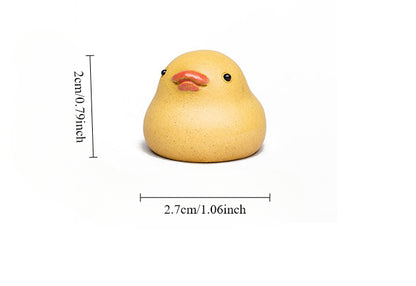 Gohobi Handmade Ceramic YiXing Clay Yellow Duck Ornament Tea pet