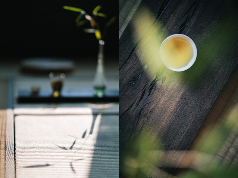 Plateau de service en bois de santal noir de style japonais Gohobi Wabi-Sabi 011