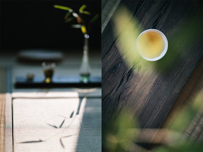 Plateau de service en bois de santal noir de style japonais Gohobi Wabi-Sabi 011