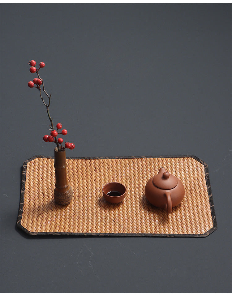 Gohobi Handmade Lacquered Bamboo Woven Tea Mat
