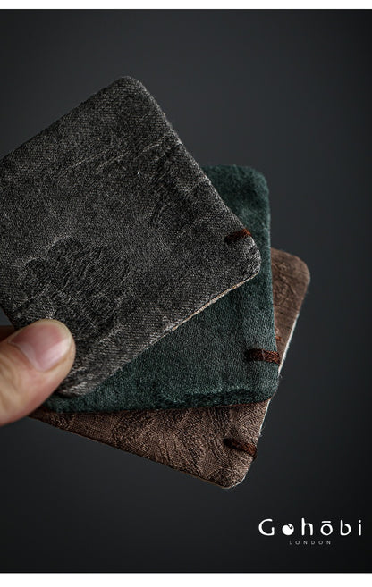 Gohobi Japanese Style Tea Coaster – Retro Fabric Tea Cup Mat for Tea Ceremony