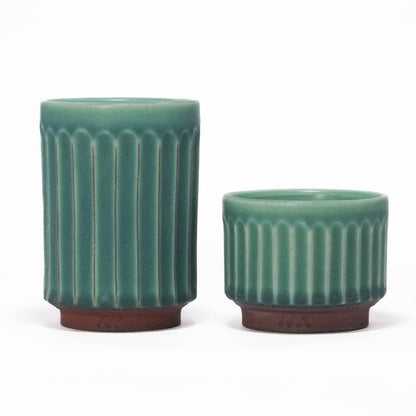 Asemi Co. Tea & Coffee Cups - Tanba - yaki Cup Turquoise [Made in Japan]