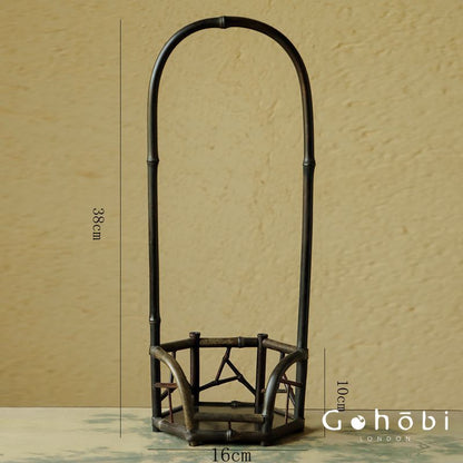 Gohobi Bamboo Lifting Beam Cooling Stove Rack – Kung Fu Tea Stove Stand for Tea Ceremony Accessories