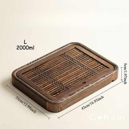 Gohobi Solid Wood Water Storage Tea Tray – Chinese Gongfu Tea Table Tray
