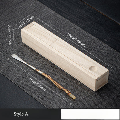 Gohobi Handcrafted Silver Bamboo Tea Scoop