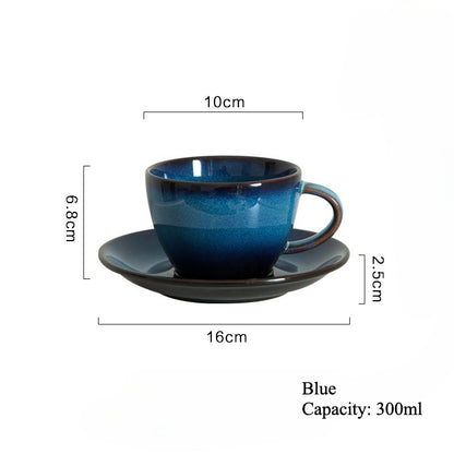 Gohobi Vintage Kiln-Change Ceramic Coffee Cup and Saucer Set