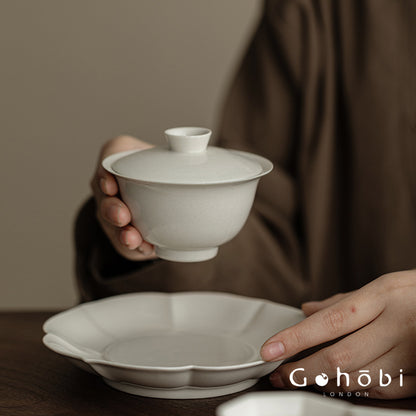 Gohobi Plant Ash Clay Gaiwan – Thin Porcelain Ceramic Covered Tea Bowl