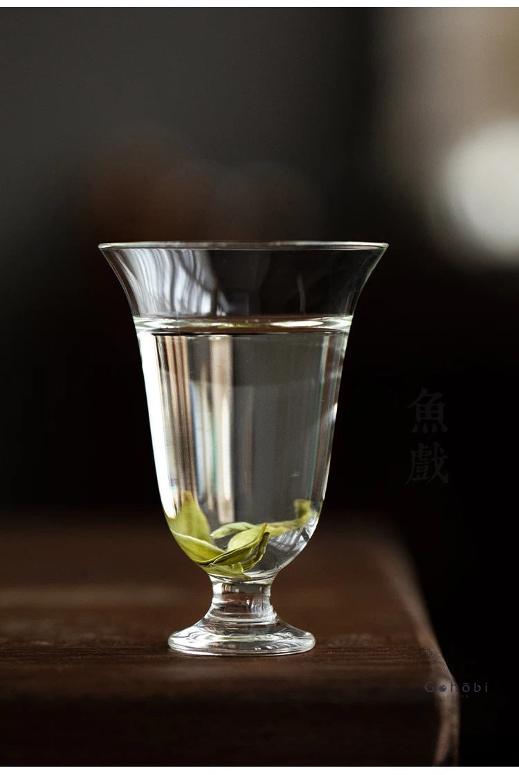 Gohobi Handmade Low Foot Glass Tea Cup