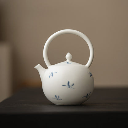 Gohobi Hand-Painted Orchid Teapot