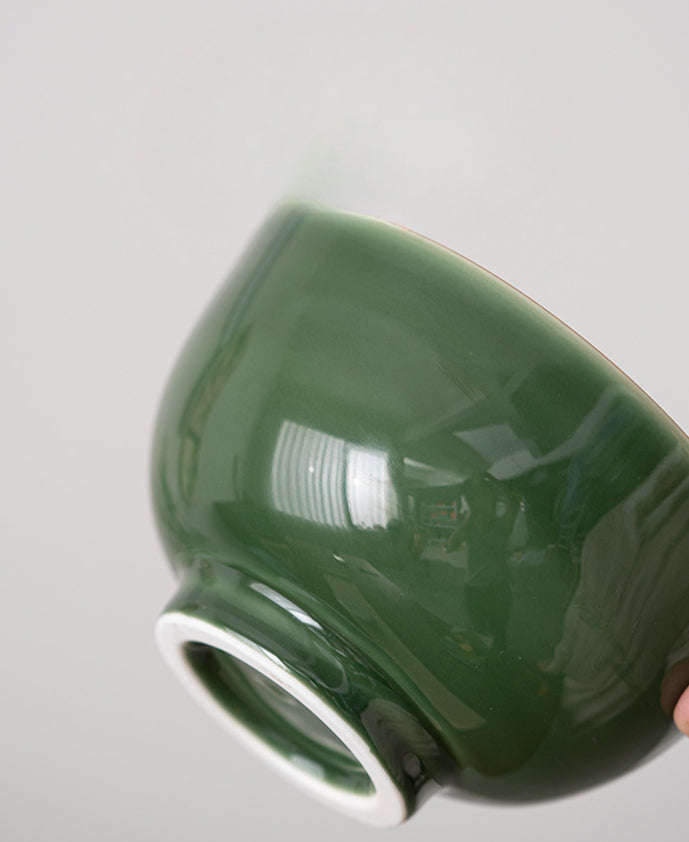 Gohobi Japanese Style Ice Grey and Green Bowl