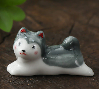 Gohobi Ceramic Lying Dog Chopstick Rest