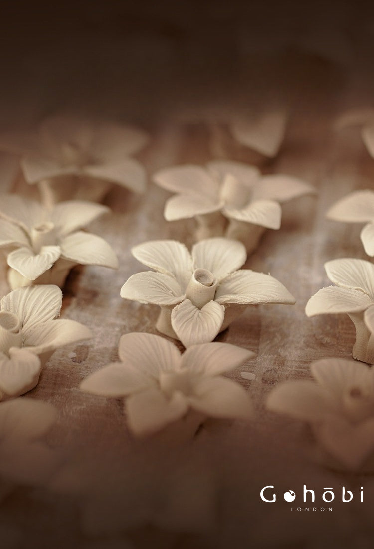 Gohobi Handmade Floral Incense Holder 010 - Purple and Pink Peony