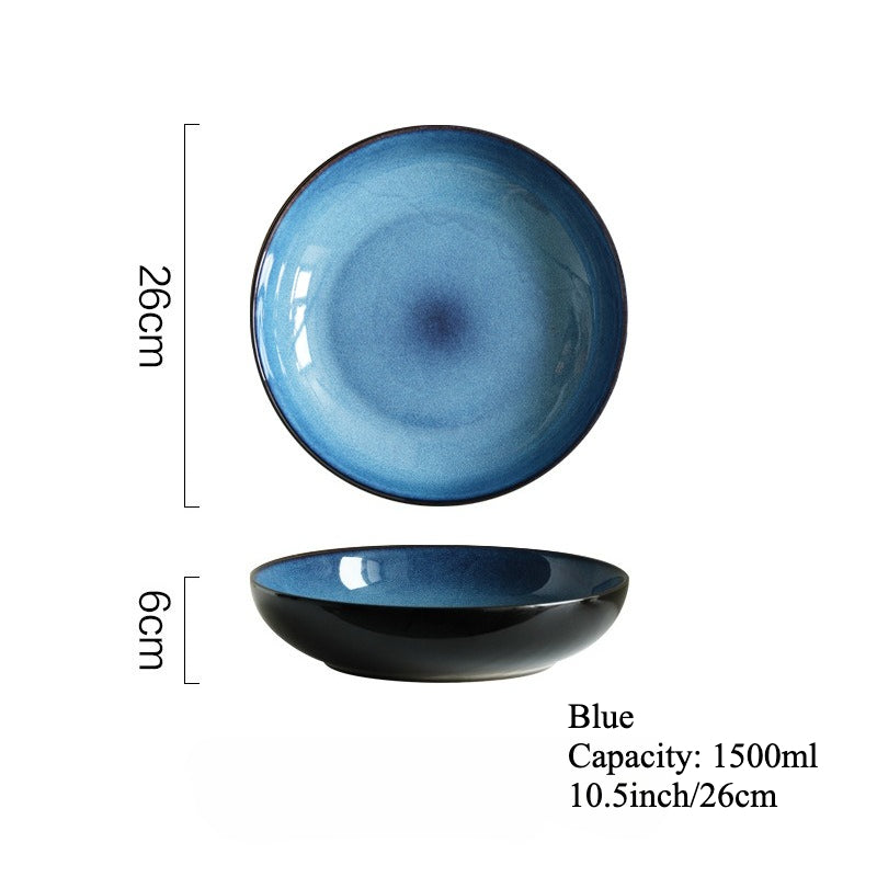 Gohobi Japanese Kiln-Change Ceramic Pasta and Salad Plate