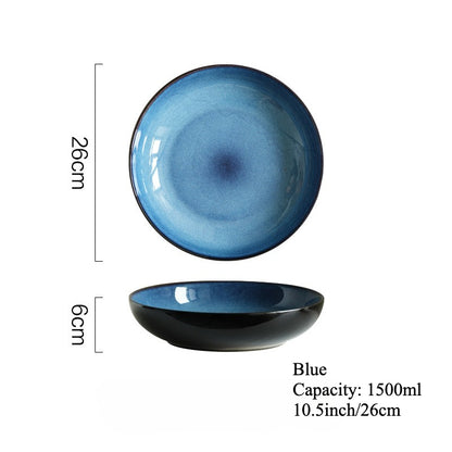 Gohobi Japanese Kiln-Change Ceramic Pasta and Salad Plate