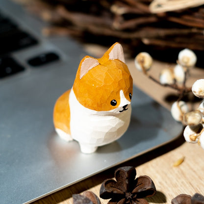 Gohobi Handcrafted Wooden Corgi Dog Ornament