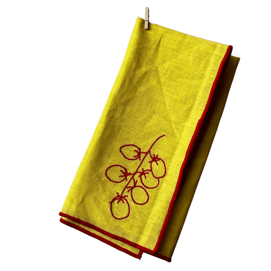 HereThe Linen Blend Napkins - Vine Tomatoes (Set of 2)