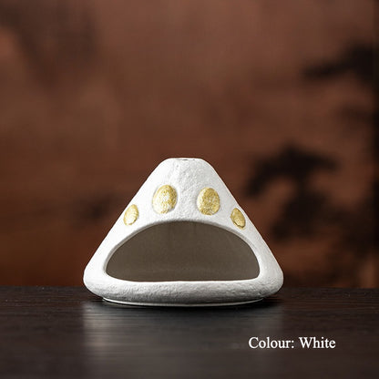 Gohobi Black & White Golden Mountain Ceramic Aromatherapy Fireplace Burner
