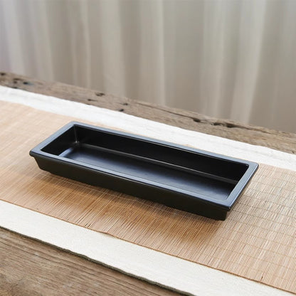 Gohobi Rectangular Ikebana Ceramic Vase – Japanese Style Flower Arrangement Vessel