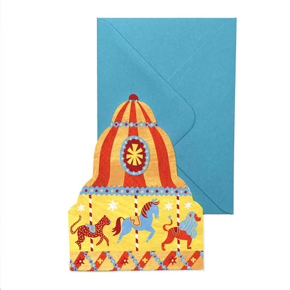 Mortlake Papers Carousel Shaped Greeting Card [Made in the UK]