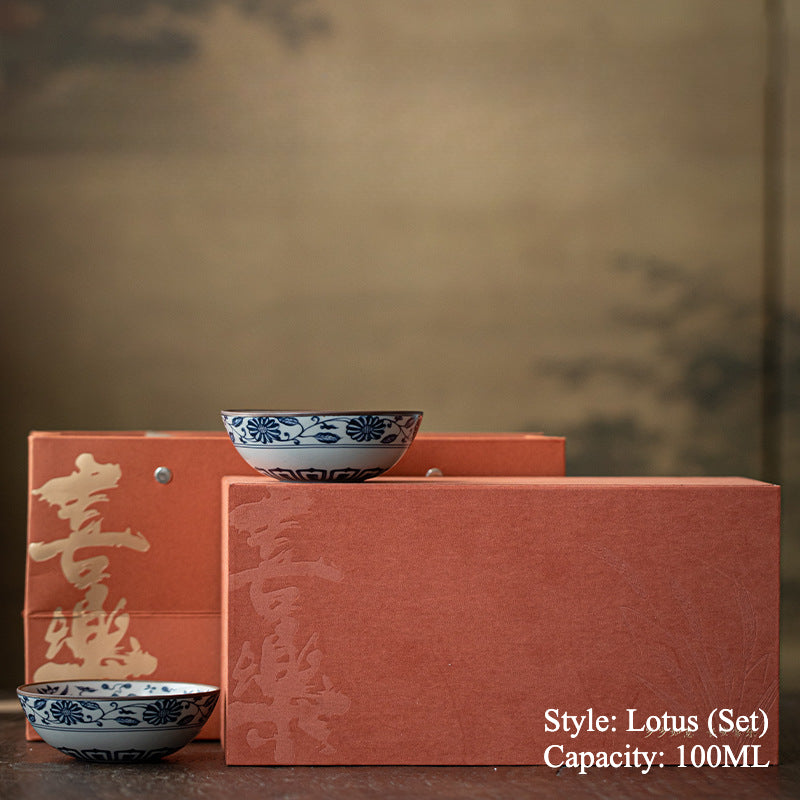 Gohobi Crackled Glaze Banana Leaf Teacup