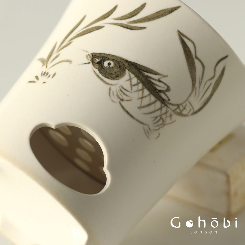 Gohobi Flowing Gold Autumn Sunset Dual-Purpose Teapot – Pure Handmade Ceramic Pot