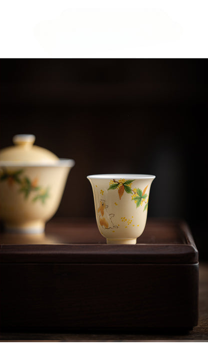 Gohobi Hand-Painted Osmanthus Ceramic Tea Cup