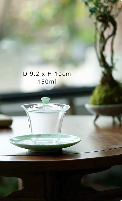 Gohobi Handmade Green Glass Tea Gaiwan