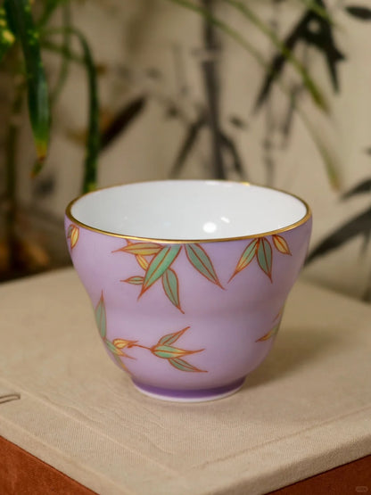 [清和堂 x Gohobi Gallery] Hand-painted Bamboo Leaf Pattern Tea Cup