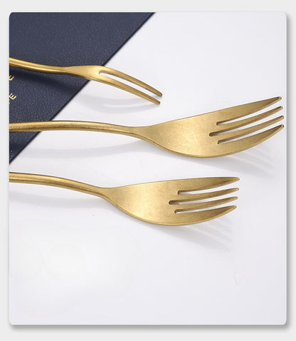 Gohobi A Set of 5 Pieces Gold Stonewashed Cutlery