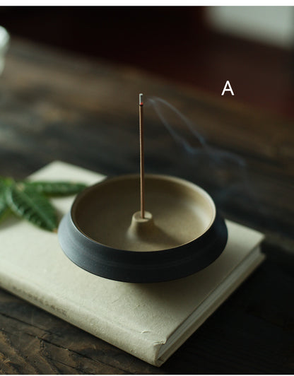 Gohobi Handmade Ceramic Black Incense Holder