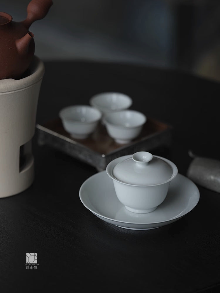 [賦山敘 x Gohobi] Gohobi Ceramic Jade White Teapot Plate